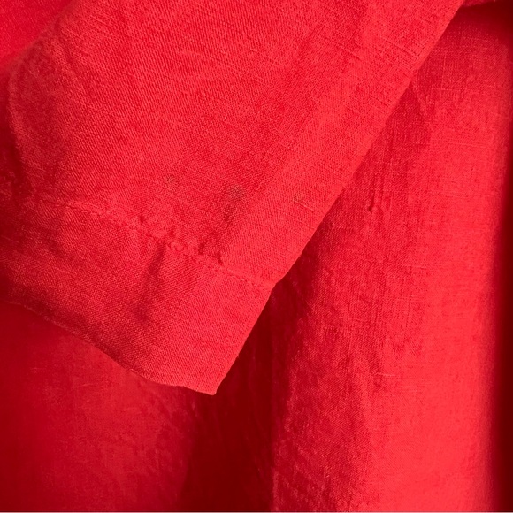 Eileen Fisher Linen Boxy Burnt Orange Pockets Tunic Top SZ PM Summer Classic - Picture 4 of 8